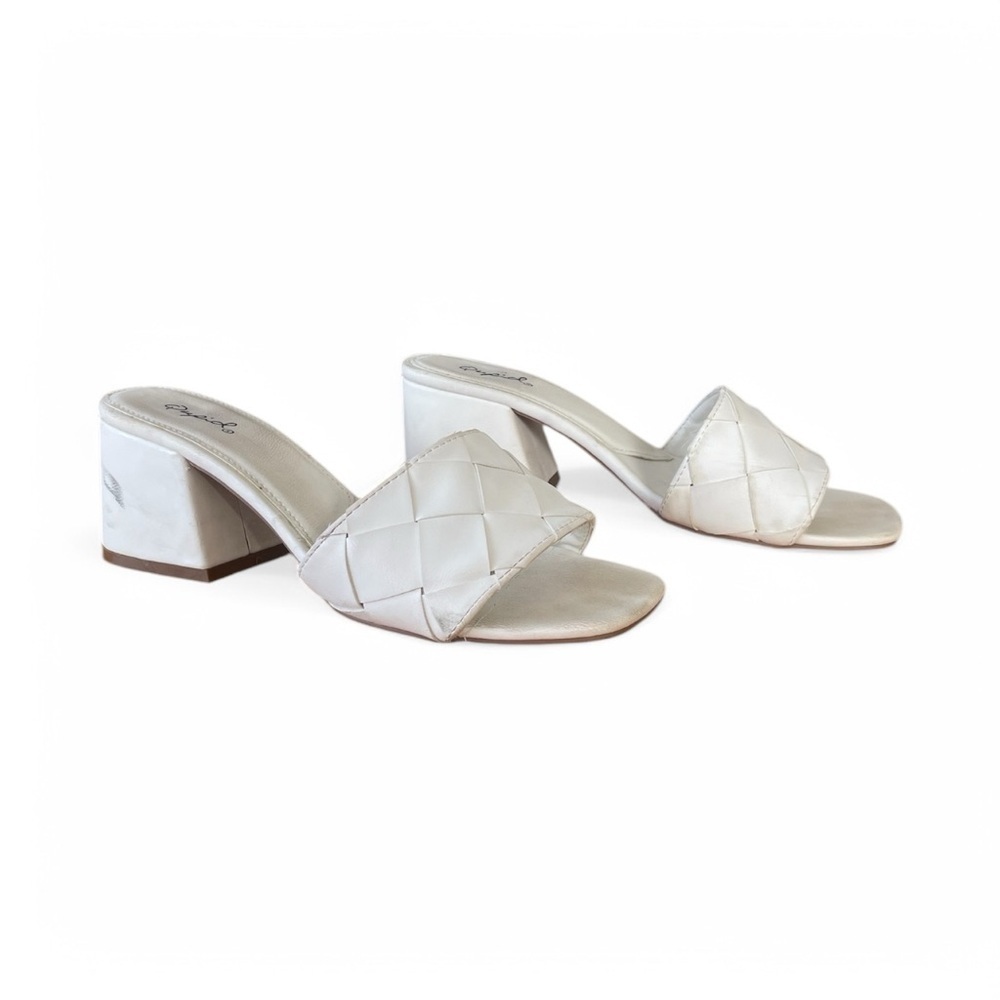 Woven Mule Heel | White